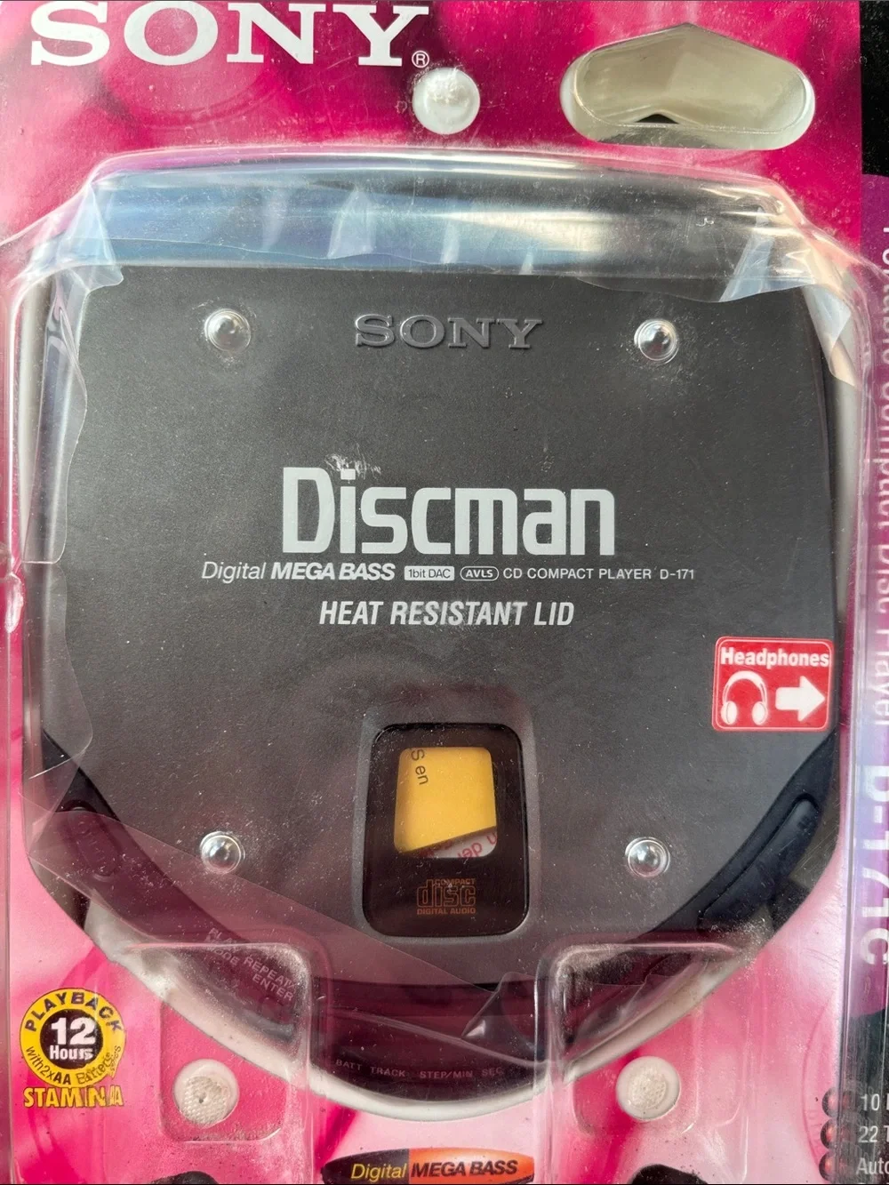 Sony Discman Portable CD Player - Black and Pink Packaging